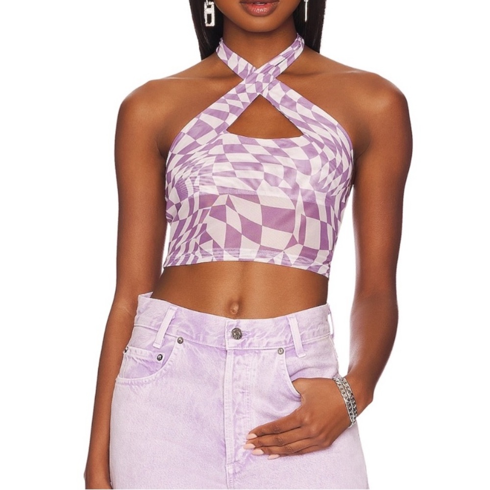 Superdown Moira Cross Over Halter Top